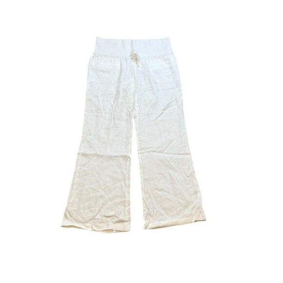 Theory Women's Wide Leg Pants Size Medium- 100% Linen- Elastic Waist- 30.5" Ins - Picture 1 of 8